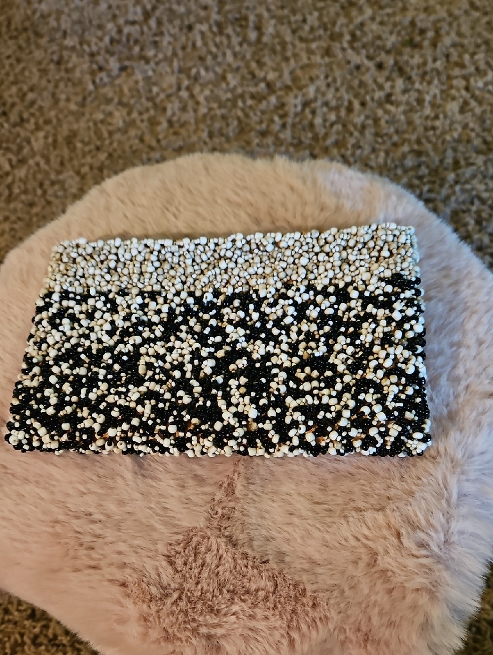 Beaded Clutch in Black and White
